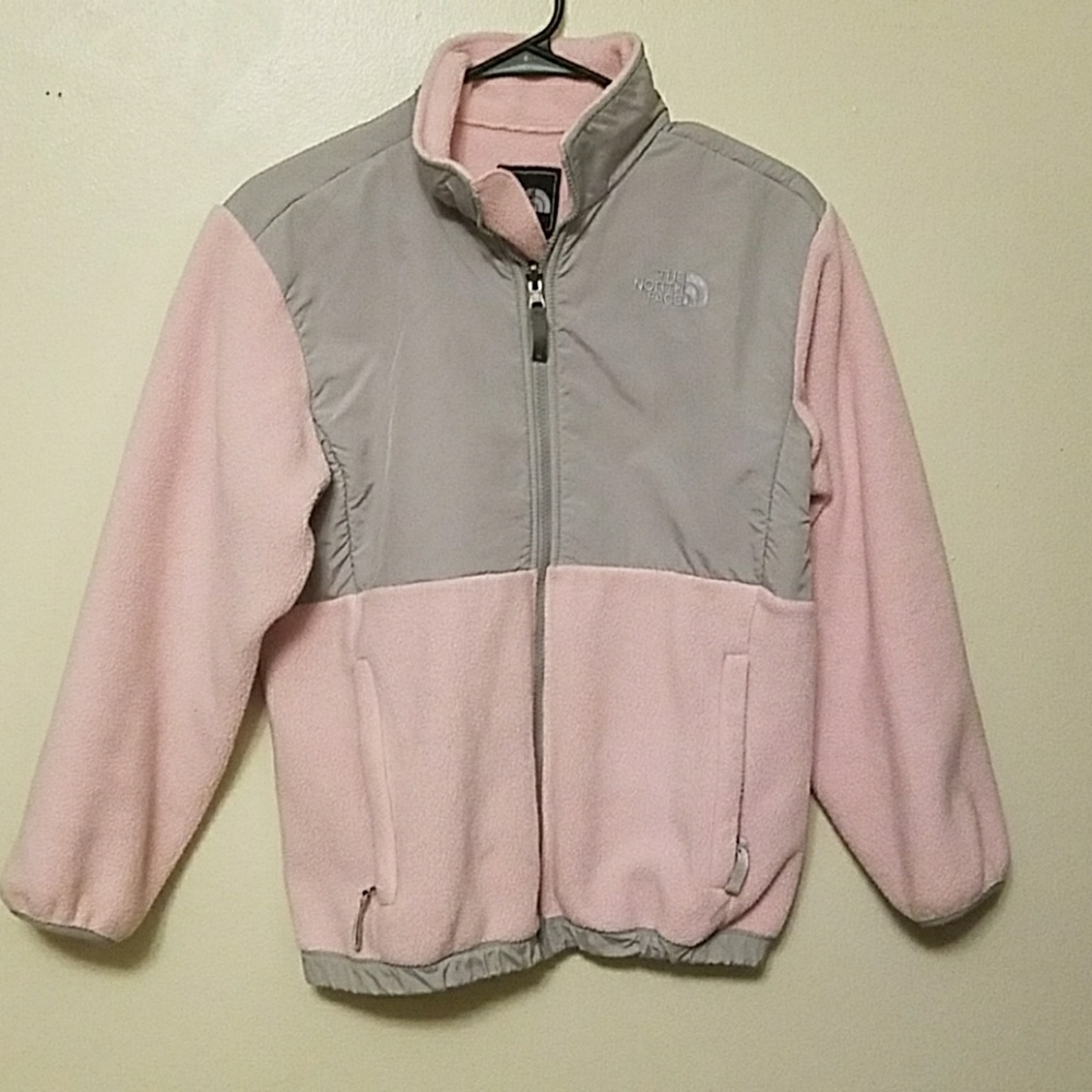 Girl's Pink amd Gray North Face Denali Size Large